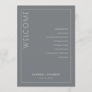 Elegant Grey Ceremony Schedule Programme