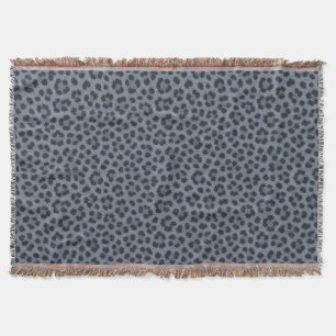 Elegant Grey Cheetah Print Throw Blanket