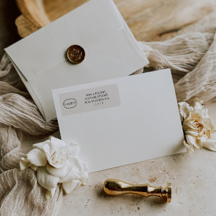 Elegant Grey Classic Chic Monogram Return Address