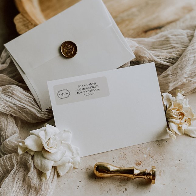 Elegant Grey Classic Chic Monogram Return Address  (Elegant Gray Classic Chic Monogram Return Address Label.
Dimensions label: 2.25" L x 0.75" H)