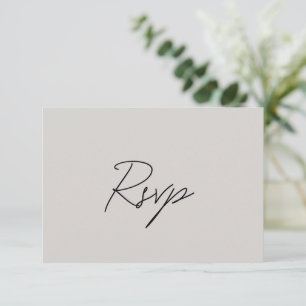 Elegant Grey Classic Wedding RSVP Card