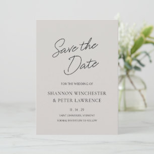 Elegant Grey Classic Wedding Save The Date