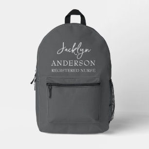 Elegant Grey Custom Nurse Printed Backpack