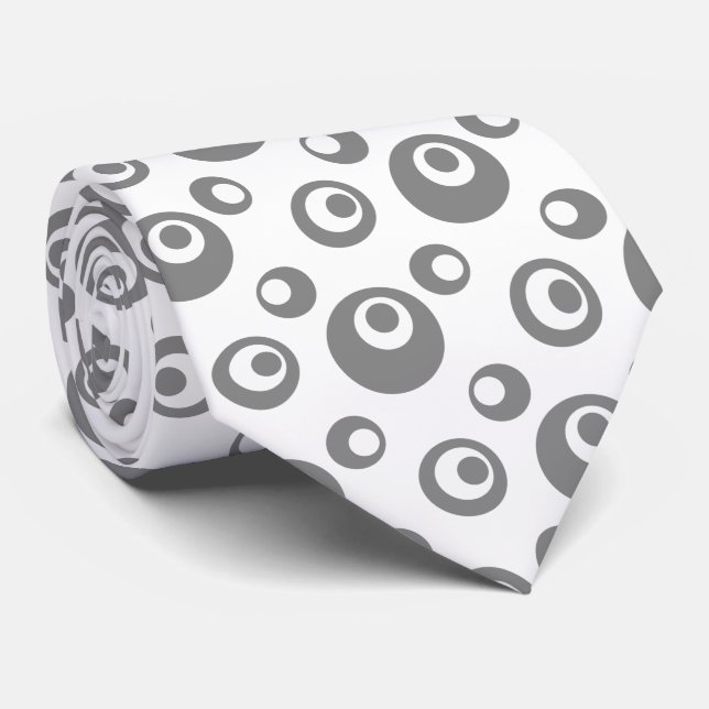 Elegant Grey Dots On White Background Tie (Rolled)