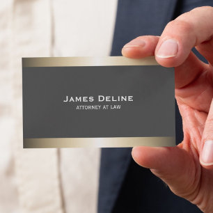 Elegant Grey Faux Metal Consultant Business Card