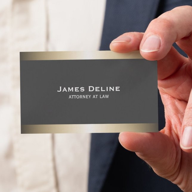 Elegant Grey Faux Metal Consultant Business Card (Creator Uploaded)