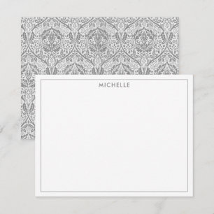 Elegant Grey Floral Pattern Card