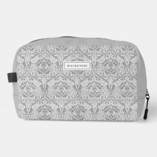 Elegant Grey Floral Pattern Toiletry Bag