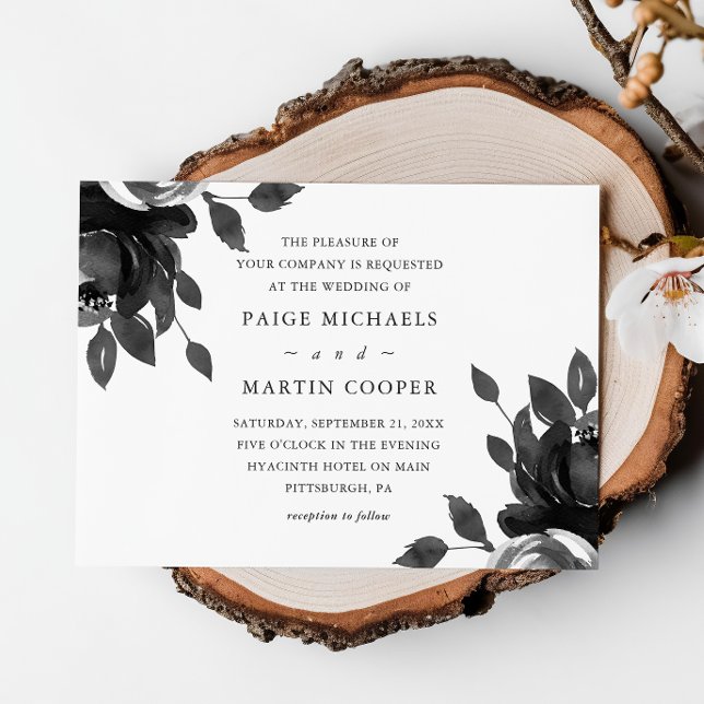 Elegant Grey Floral Wedding Invitation (Creator Uploaded)