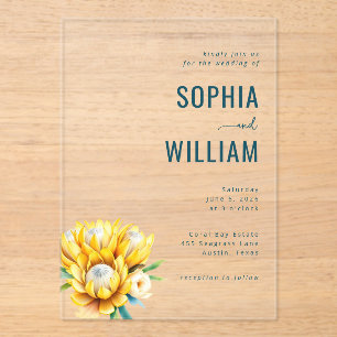 Elegant Grey Floral Wedding Invitation