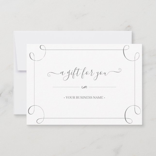 Elegant Grey Frame Customised Gift Certificate (Front)