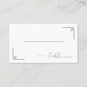 Elegant Grey Geometric Motions Place Card