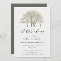 ELEGANT GREY GOLD FALL AUTUMN TREES  BRIDAL SHOWER