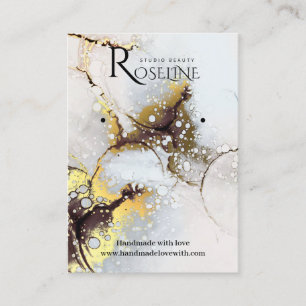 Elegant Grey Gold marble Jewlery Display Business Card
