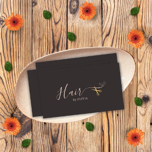 Elegant Grey Gold Scissors Hairdresser Hair Salon Appointment Card