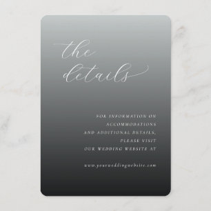 Elegant Grey Gradient Calligraphy Enclosure Card