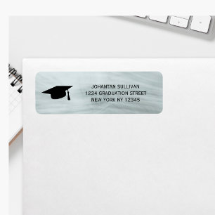 Elegant Grey Graduation Return Address
