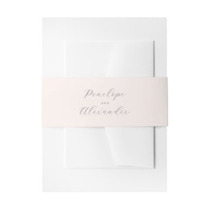 Elegant Grey Handwriting Invitation Belly Band