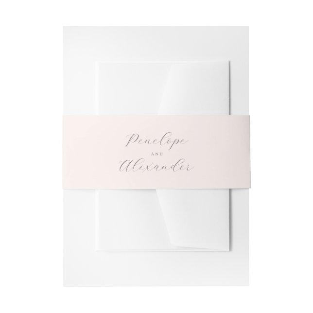 Elegant Grey Handwriting Invitation Belly Band (Front Example)