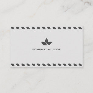 Elegant Grey Laurel Leaves on Silver Colour Business Card