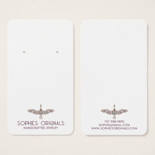 Elegant Grey Lavender Flying Bird Earring Display
