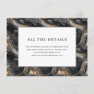 Elegant Grey Marble Details Enclosure Card