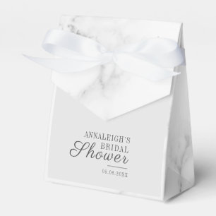Elegant Grey Marble Pattern Bridal Shower Favour Box