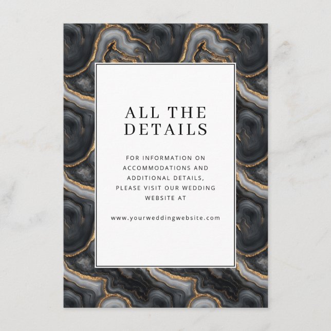 Elegant Grey Marble Texture Enclosure Card (Front)