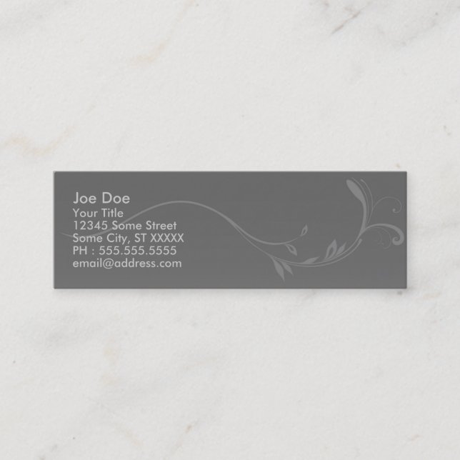 Elegant Grey Mini Business Card (Front)