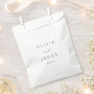 Elegant Grey Minimalist Calligraphy Favour Bags