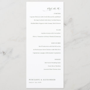 Elegant Grey Minimalist Menu
