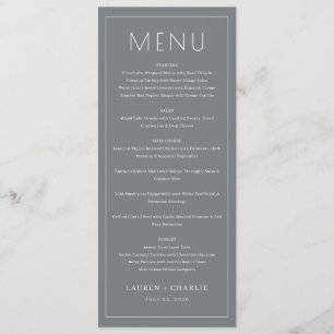 Elegant Grey Minimalist Menu