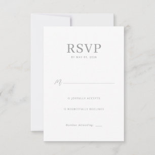 Elegant Grey Minimalist RSVP Card