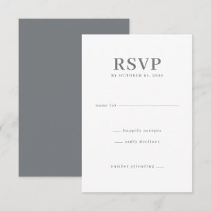 Elegant Grey Minimalist RSVP Card