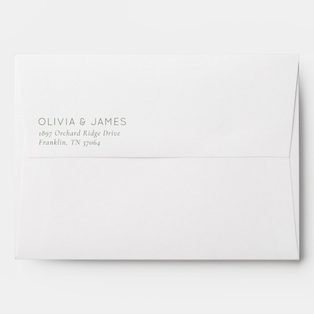 Elegant Grey Minimalist Typographic Envelope (Back (Top Flap))
