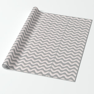 Elegant Grey Minimalist Wavy Lines  Wrapping Paper