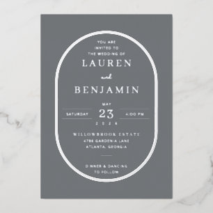 Elegant Grey Minimalist Wedding Invitation