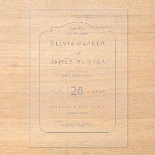 Elegant Grey Minimalist Wedding Invitation