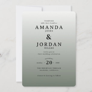 Elegant Grey Minimalist Wedding Invitation