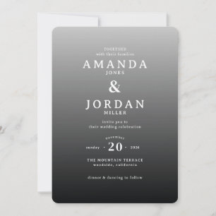 Elegant Grey Minimalist Wedding Invitation