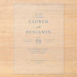Elegant Grey Minimalist Wedding Invitation