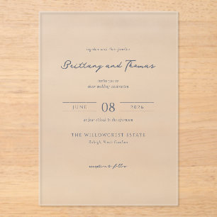 Elegant Grey Minimalist Wedding Invitation