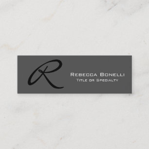 Elegant Grey Monogram Modern Professional Mini Business Card
