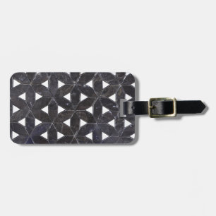 elegant Grey Mosaic flower of life Tile pattern Luggage Tag