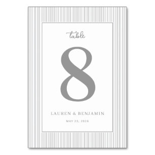 Elegant Grey Number Eight Table Number