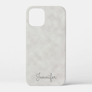 Elegant Grey Parchment with Name iPhone 12 Mini Case