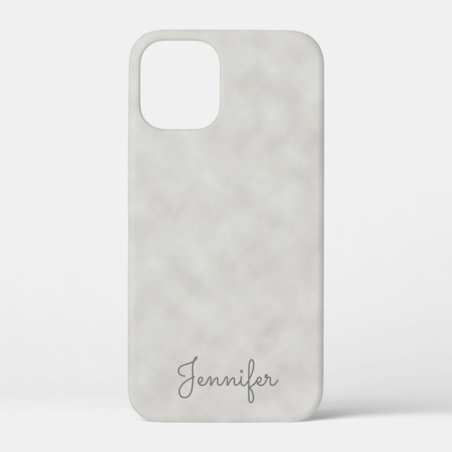 Elegant Grey Parchment with Name Case-Mate iPhone Case (Back)