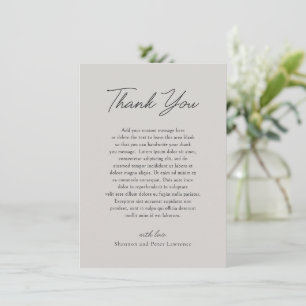 Elegant Grey Photo Classic Wedding Thank You Card