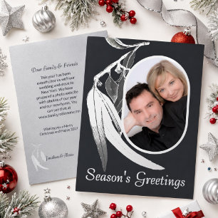 Elegant Grey Photo Eucalyptus Art Christmas Silver