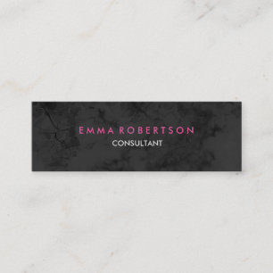 Elegant Grey Pink Skinny Modern Professional Mini Business Card
